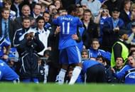 LONDON, ENGLAND - MAY 09:  Didier Drogba of Chelsea embraces manager Carlo Ancelotti during the Barclays Premier League match between Chelsea and Wigan Athletic at Stamford Bridge on May 9, 2010 in London, England.  (Photo by Shaun Botterill/Getty Images)